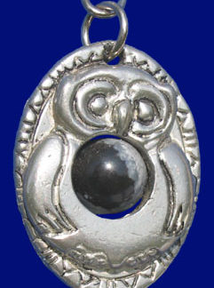 Indianer-Amulett EULE-OBSIDIAN