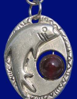 Indianer-Amulett LACHS-KARNEOL