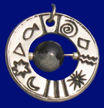 Amulett mit SCHNEEFLOCKENOBSIDIAN